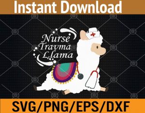 Nurse travma llama svg, dxf,eps,png, Digital Download