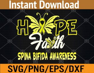 Hope faith spina bifida awareness svg, dxf,eps,png, Digital Download