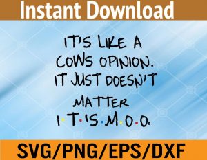 It's like a cown opinion it just doesn't matter it't moo svg, dxf,eps,png, Digital Download