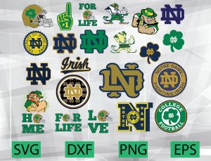 Notre Dame Fighting Irish, bundle logo, svg, png, eps, dxf, NCAA logo