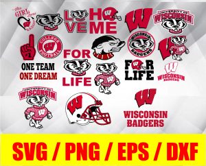 Wisconsin Badgers bundle logo, svg, png, eps, dxf, NCAA logo