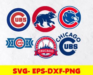 Chicago Cubs logo, bundle logo, svg, png, eps, dxf