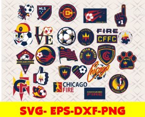 Chicago Fire FC logo, bundle logo, svg, png, eps, dxf
