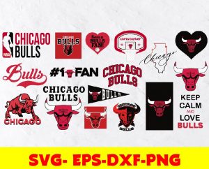 Chicago Bulls logo, bundle logo, svg, png, eps, dxf