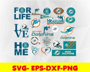 Miami Dolphins logo, bundle logo, svg, png, eps, dxf