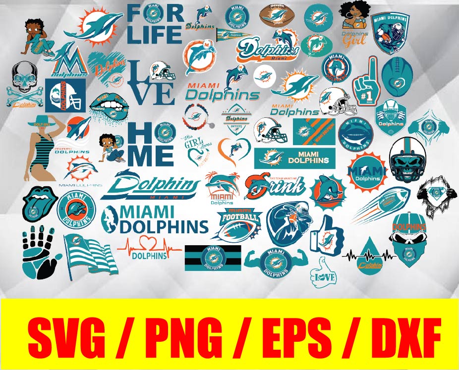 Miami Dolphins logo, bundle logo, svg, png, eps, dxf 2 – HUNGRYPNG.COM