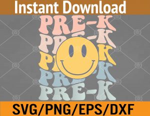 Retro Pre-k Teacher Student First Day Of School Preschool  Svg, Eps, Png, Dxf, Digital Download