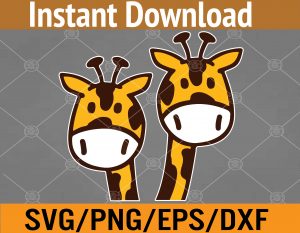 Giraffe heads Svg, Eps, Png, Dxf, Digital Download