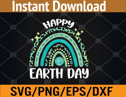 Happy Earth Day Rainbow Leopard Green Earth Day 2242023 Svg, Eps, Png ...