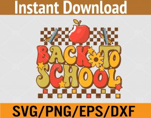Groovy Teacher Vibes Elementary Retro Welcome Back To School Svg, Eps, Png, Dxf, Digital Download
