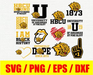 University of Arkansas at Pine Bluff,  HBCU Collection, SVG, PNG, EPS, DXF