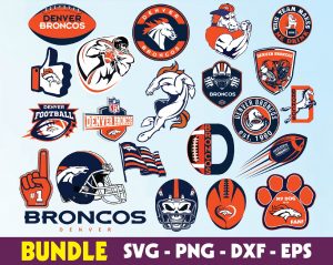 Denver Broncos logo, bundle logo, svg, png, eps, dxf 3