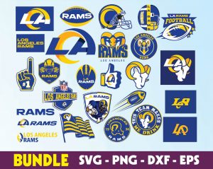 Los Angeles Rams logo, bundle logo, svg, png, eps, dxf 3