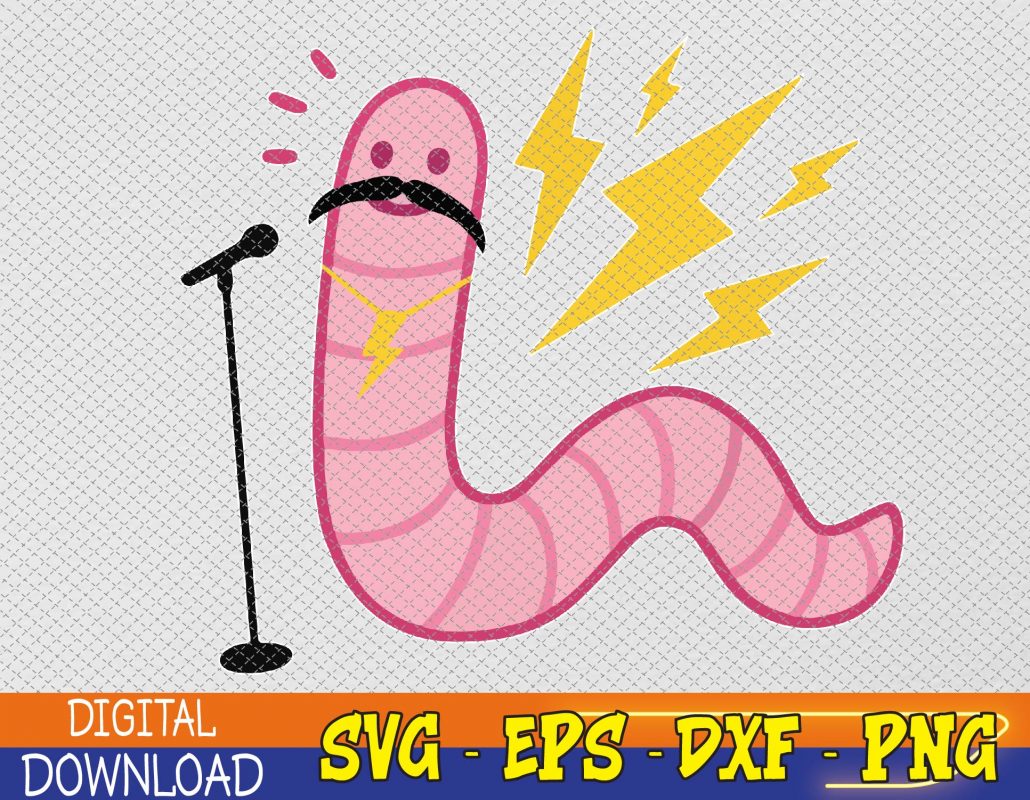 Funny Worm With A Mustache Tom Ariana Reality Svg, Eps, Png, Dxf ...